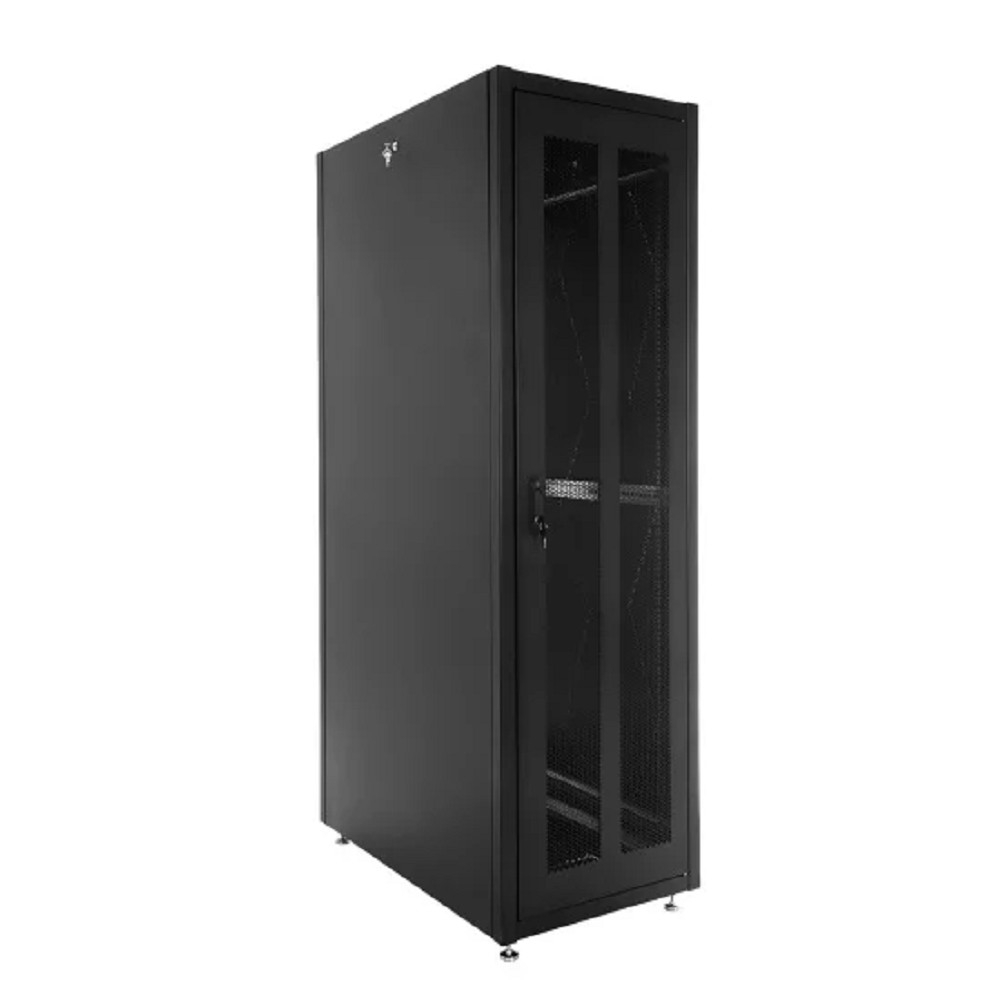 ЦМО Шкаф телекоммуникационный напольный ЭКОНОМ 42U (800x1000) дверь перфорированная 2 шт., цвет черный (ШТК-Э-42.8.10-44АА-9005)